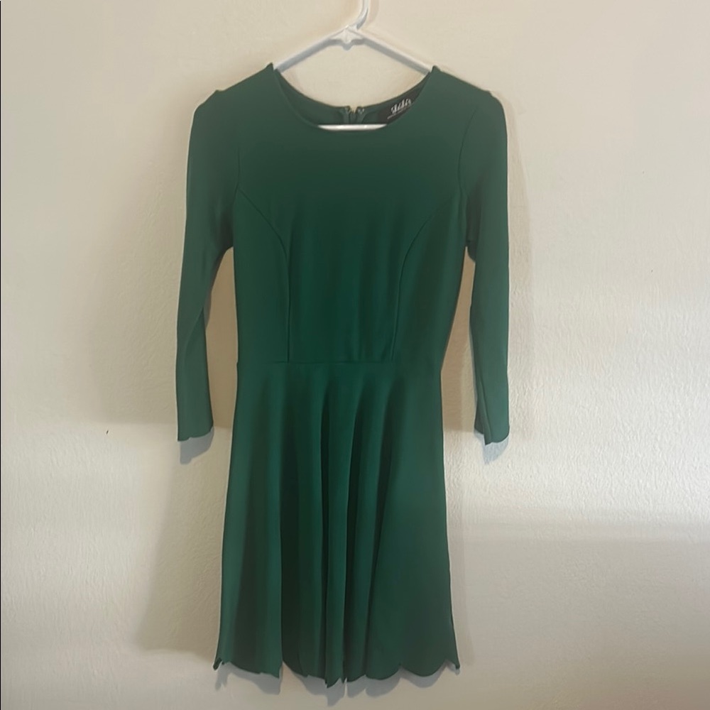 Xhilaration Green Fit and Flare Long Sleeve Dress